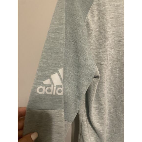 Adidas ClimaLite Longsleeve Women's Large Gray Light Green Warm Workout Shirt - Picture 6 of 6